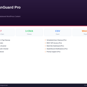 OrphanGuard Pro - WordPress Content Cleanup Plugin
