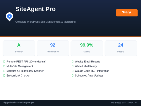 SiteAgent Pro - WordPress Site Management Plugin