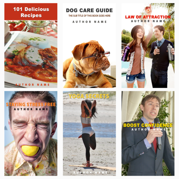 mockup-kindle-ecover-pack Grid of ebook cover designs from the Kindle eCover Pack
